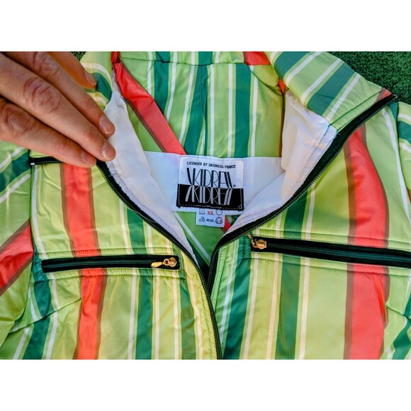 VTG 1970s Women's Petite Small Striped Nylon SkiDress France Parka Jacket EUC - Picture 6 of 8